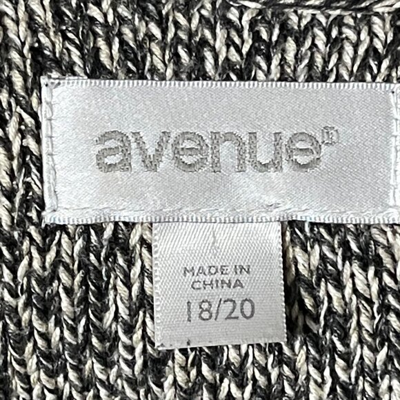 Avenue Womens Black & White Knit Open-Front Cardigan With Waist Tie Size 18/20 - Picture 4 of 9